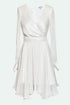 CHIFFON V-NECK LONG SLEEVE MINI DRESS - Barrus London
